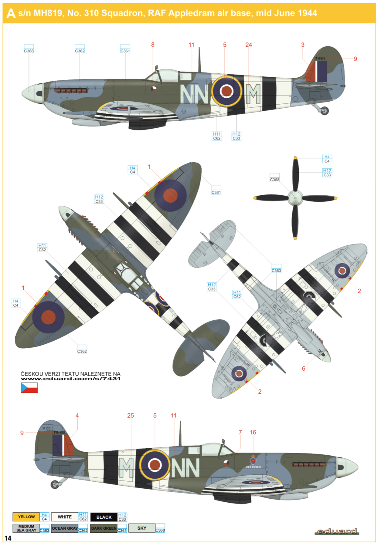 Asisbiz Spitfire MkIXc RAF 310Sqn NNM MH819 RAF Appledram AB June 1944 ...