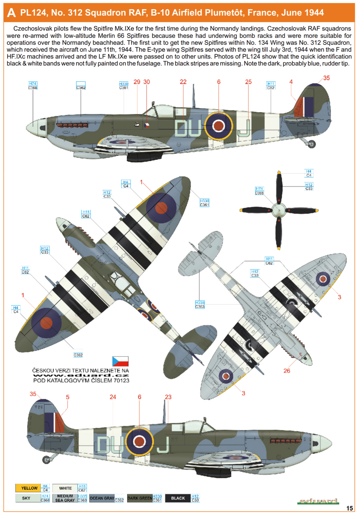 Asisbiz Spitfire Lfixe Raf 312sqn Duj Pl124 B 10 Airfield Plumetot 