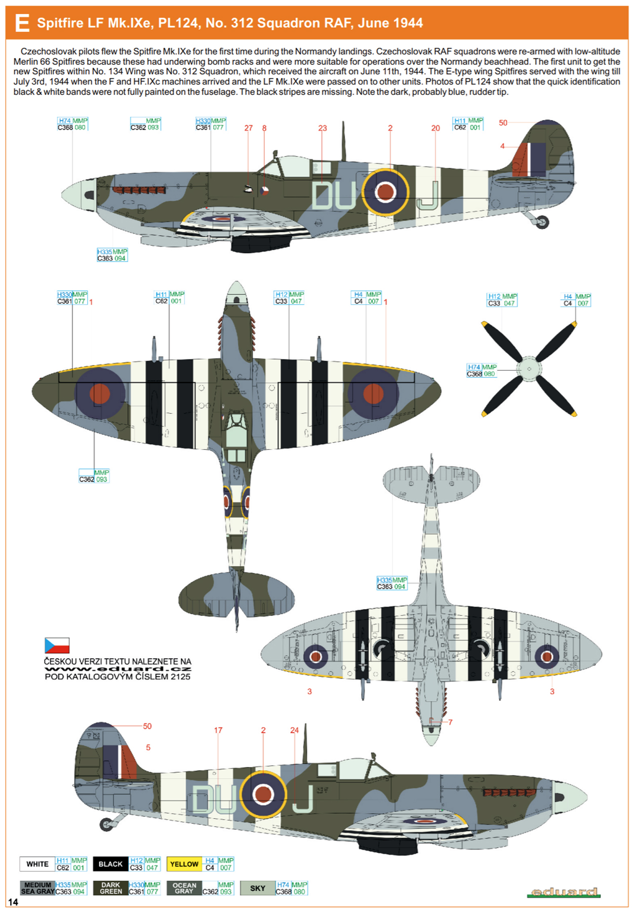 Asisbiz Spitfire LFIXe RAF 312Sqn DUJ PL124 B 10 Airfield Plumetot ...