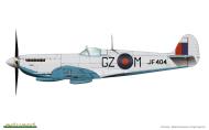 Asisbiz Spitfire HFVIII RAF 32Sqn GZM JF404 at Foggia Italy 1944 profile by Eduard 0A