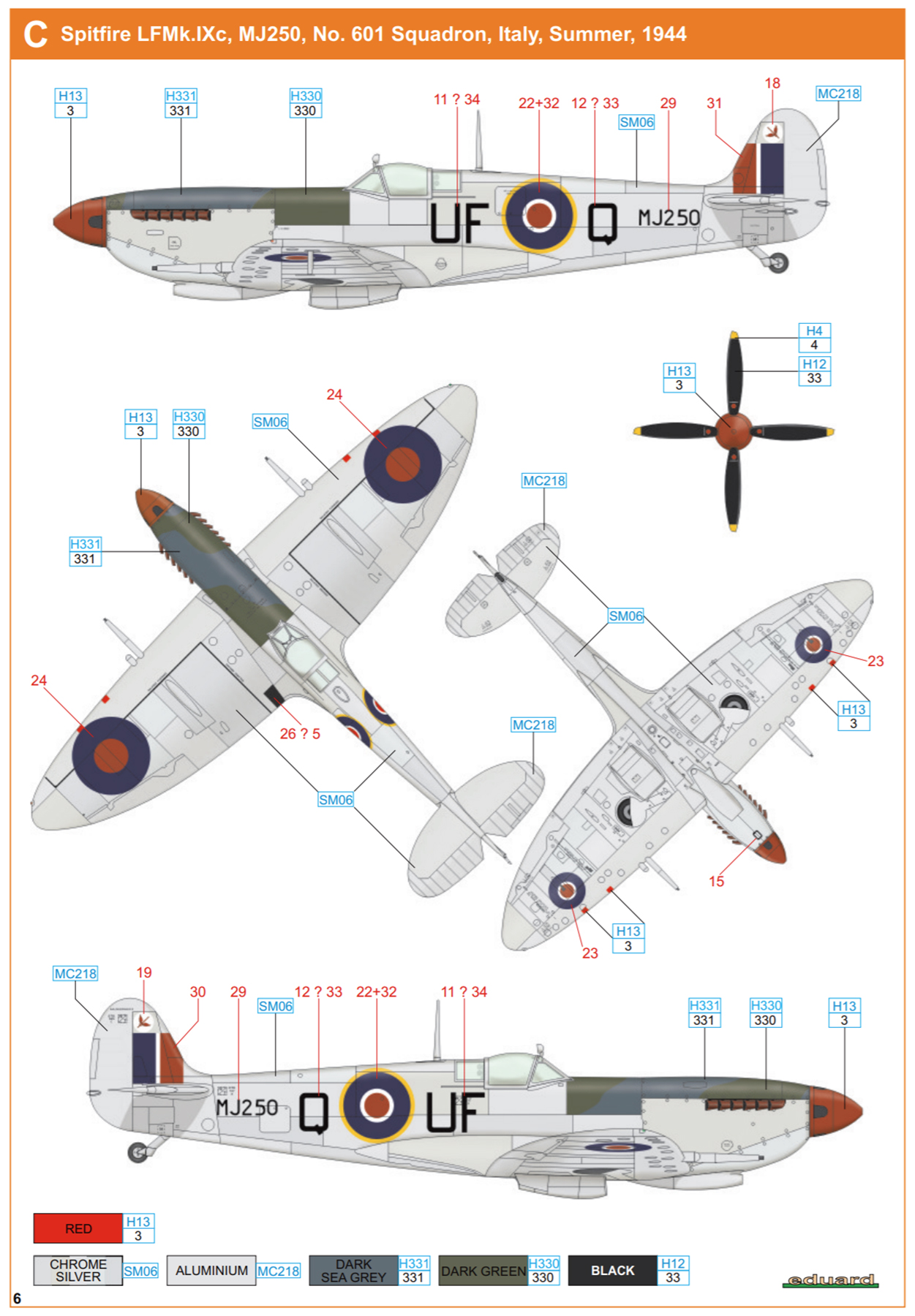 Asisbiz Spitfire LFIXc RAF 601Sqn UFQ Desmond Ibbotson MJ250 Perugia ...