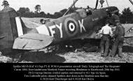 Asisbiz Spitfire MkVb RAF 611Sqn FYK George Barclay W3816 force landed nr Mardyek France 20th Sep 1941