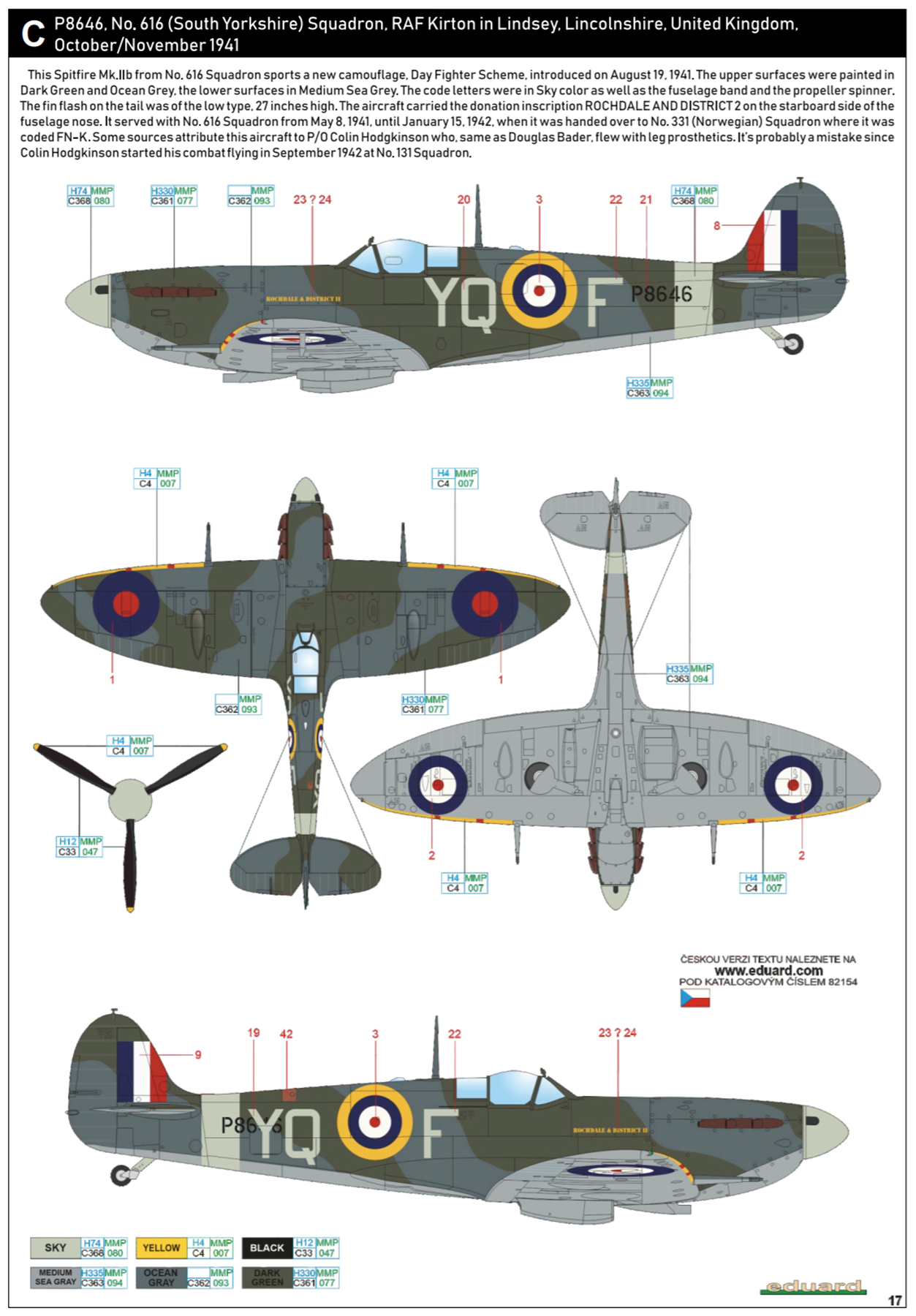 Asisbiz Spitfire MkIIb RAF 616Sqn YQF P8646 Kirton in Lindsey ...