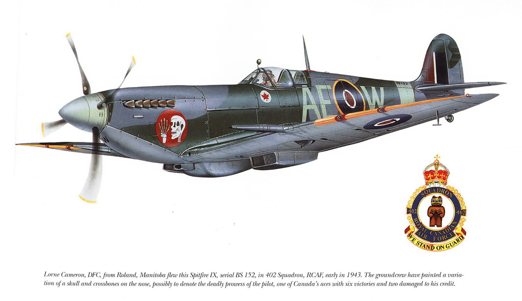 [Supermarine Spitfire Mk.IXe] No. 402 Squadron (F) RCAF - S/N BS152/AE ...