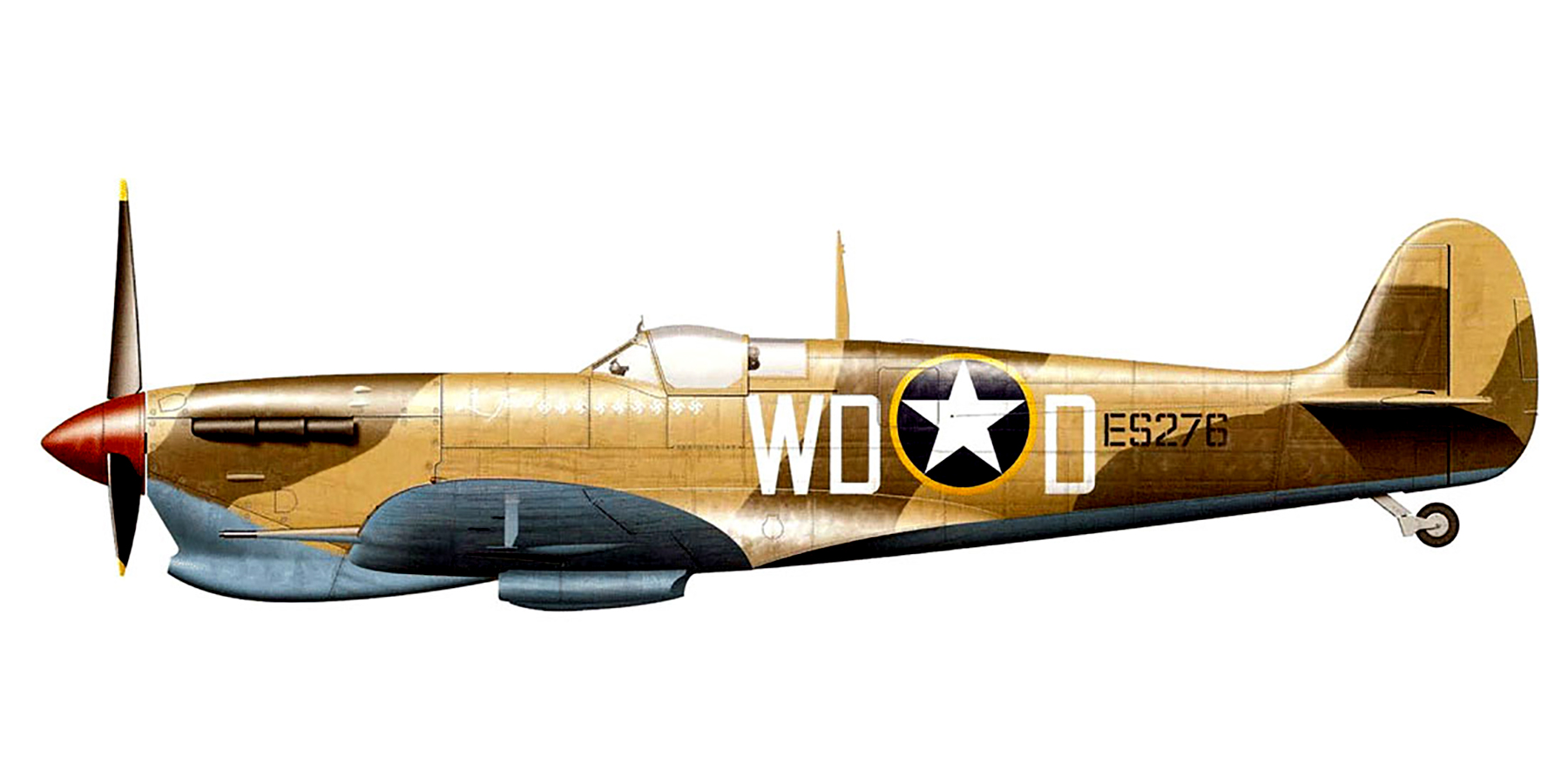 Asisbiz Spitfire MkVbTrop USAAF 12AF 52FG4FS WDD Lt Sylvan Feld ES276 ...