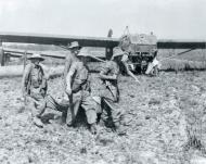 Asisbiz 1ACG medical personnel carry a dead soldier from a wrecked glider Broadway night landings Mar 1944 NA561