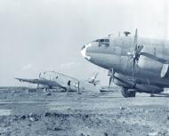 Asisbiz 42 60977 Curtiss C 46A Commando damaged by a Hurricane at Kalaikundah India 12th Mar 1945 NA249