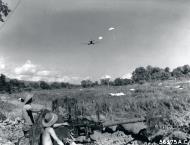 Asisbiz Douglas C 47 Skytrain drops supplies to ground troops in Kalewa Burma area 12th Dec 1944 NA416