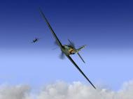 Asisbiz IL2 EM Ta 152H1 Stab JG301 Green 13 in aerial combat with a RAF Tempest MkV V01