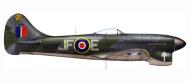 Asisbiz Artwork Profile Tempest MkV RAF 3Sqn JF E Pierre Clostermann NV724 England 1944 0A