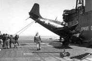 Asisbiz FM 2 Wildcat White M21 from USS Stable during barrier crash 1944 01