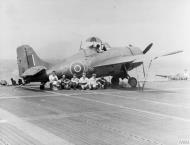 Asisbiz Fleet Air Arm 842QNAS Martlet red FX aboard HMS Fencer 30th Jul 1944 IWM A25068