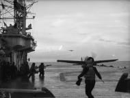 Asisbiz Fleet Air Arm Martlets aboard HMS Trumpeter with HMS Implacable foreground Dec 1944 IWM A26806