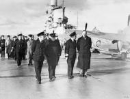 Asisbiz Fleet Air Arm Martlets aboard HMS Victorious during a visit by Winston Churchill 11th Oct 1942 IWM A9325