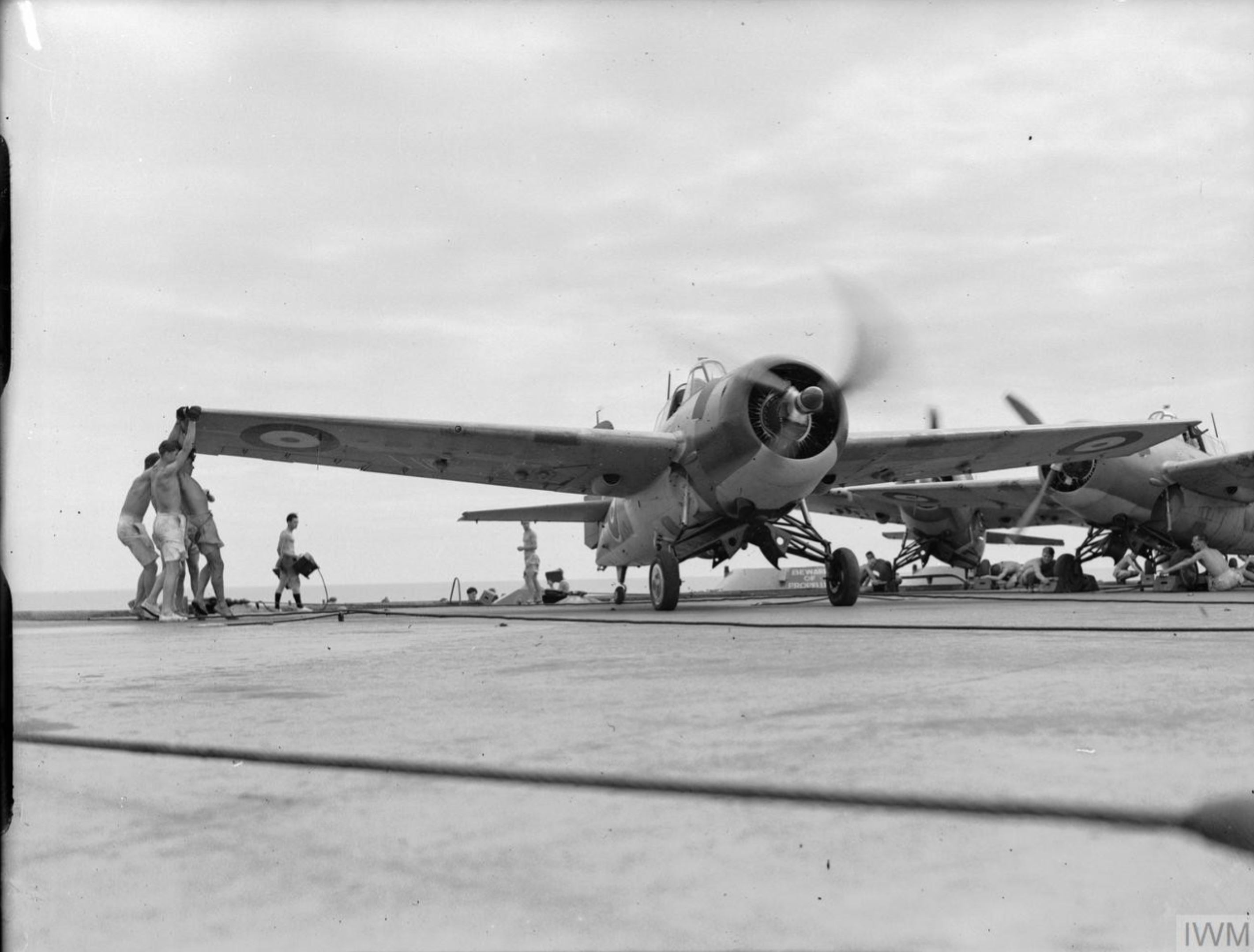 Asisbiz Fleet Air Arm 881NAS Martlet III preparing for take off HMS ...