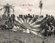 Asisbiz Japanese battle flag captured by this company of Marines on Saipan Island NARA