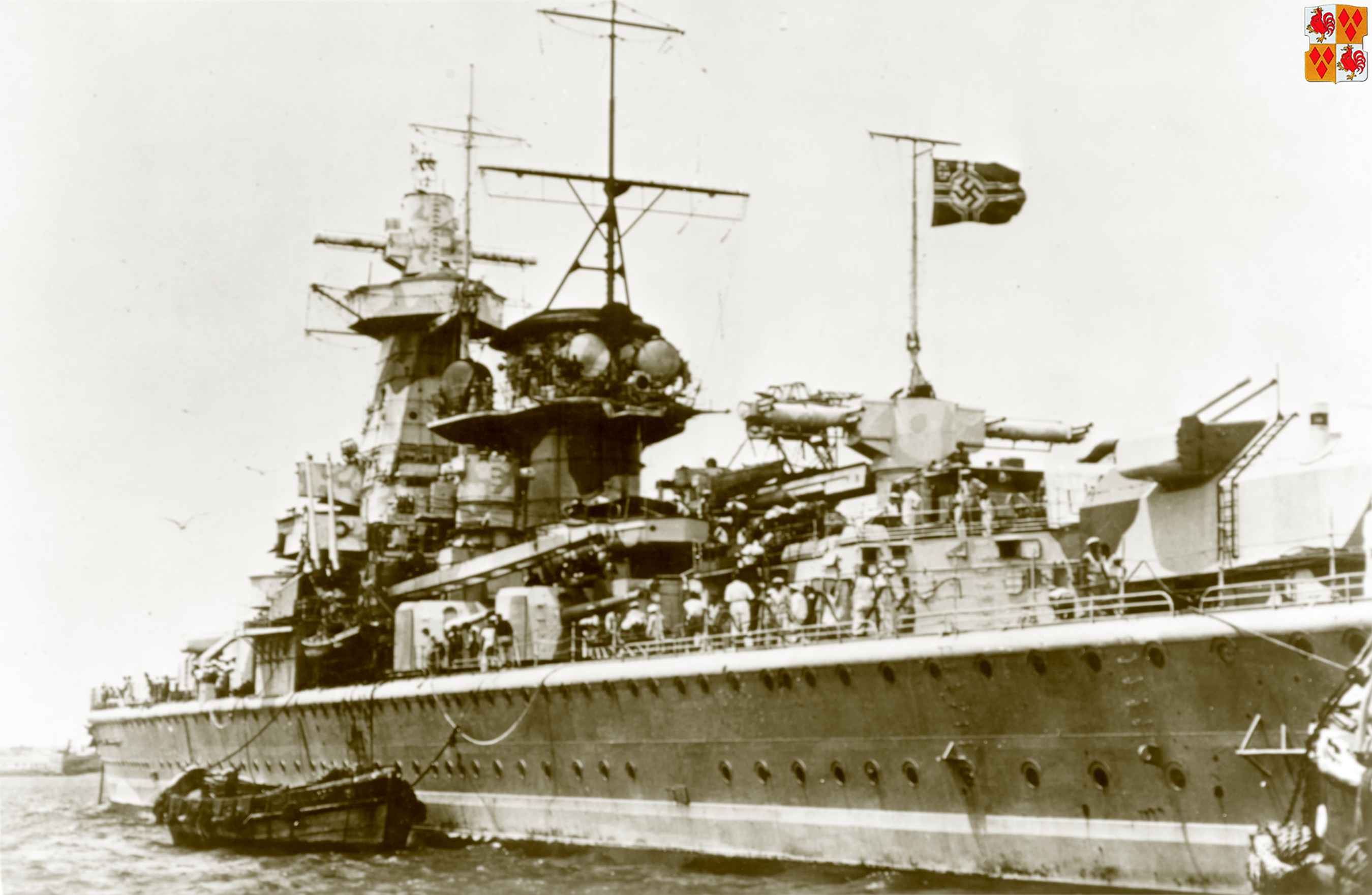 Admiral Graf Spee after battle of the River Plate anchored off Montevideo Uruguay mid Dec 1939 NH59656