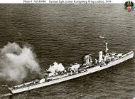 Asisbiz Kriegsmarine light cruiser KMS Konigsberg firing salutes in 1934 NH80980