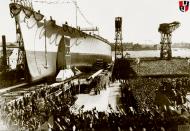 Asisbiz Kriegsmarine battleship KMS Tirpitz at her launch 1st Apr 1939 IWM HU50726