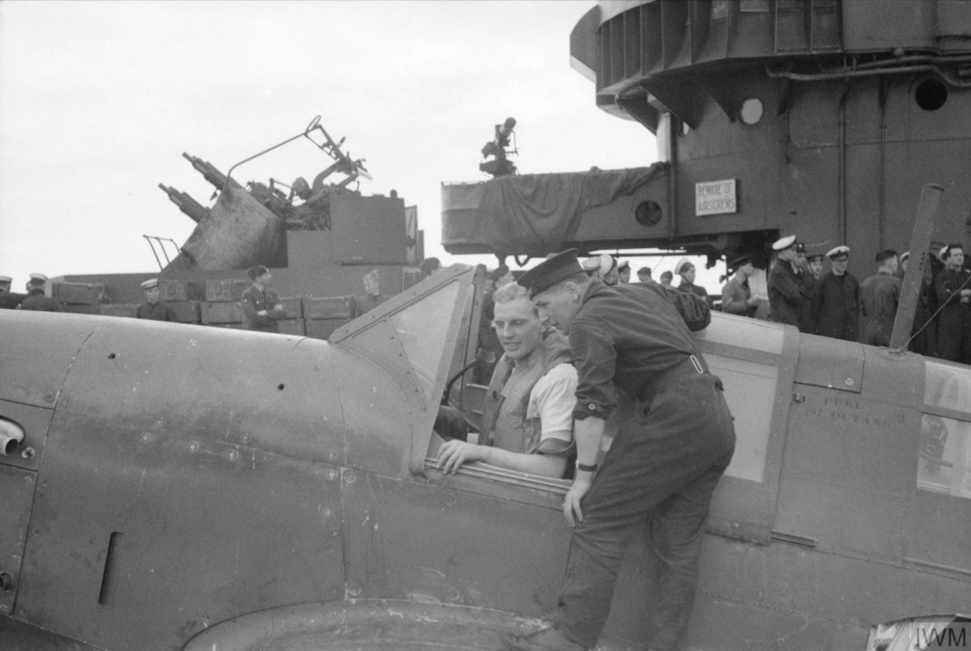 Asisbiz Fleet Air Arm Fairey Fulmar Nas Landing Aboard Hms Ark Royal Apr Iwm A