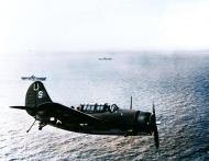 Asisbiz USS Hancock (CV 19) Curtiss SB2C Helldiver Task force 38 after returning from a raid on Formosa 13th Oct 1944 80 G 281327