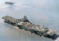 Asisbiz USS Intrepid (CVS 11) off Hunter's Point with aircraft to be transported to the Pacific Theater 9th June 1944