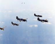 Asisbiz Curtiss SB2C Helldiver of VA 9A in flight from USS Philippine Sea (CV 47) on 14th June 1948 NH 84063