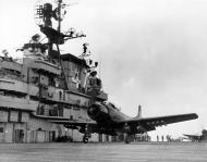 Asisbiz Douglas AD 4 Skyraider of VA 115 takes off from USS Philippine Sea (CV 47) on 25th November 1950 80 G 439876