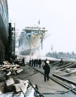 Asisbiz USS Princeton (CV 23) launching at the New York Shipbuilding shipyard Camden New Jersey on 18th Oct 1942 19 N 46451