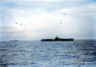 Asisbiz USS Ranger (CV 4) and USS Tuscaloosa underway during the air strike off Bodo Norway 4th Oct 1943 IWM A19594