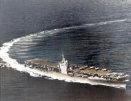 Asisbiz USS Ranger (CV 4) is making a tight turn sea trials 1940 01