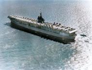 Asisbiz USS Ranger (CV 4) lies at anchor with aircraft neatly aligned on her deck 1940 01